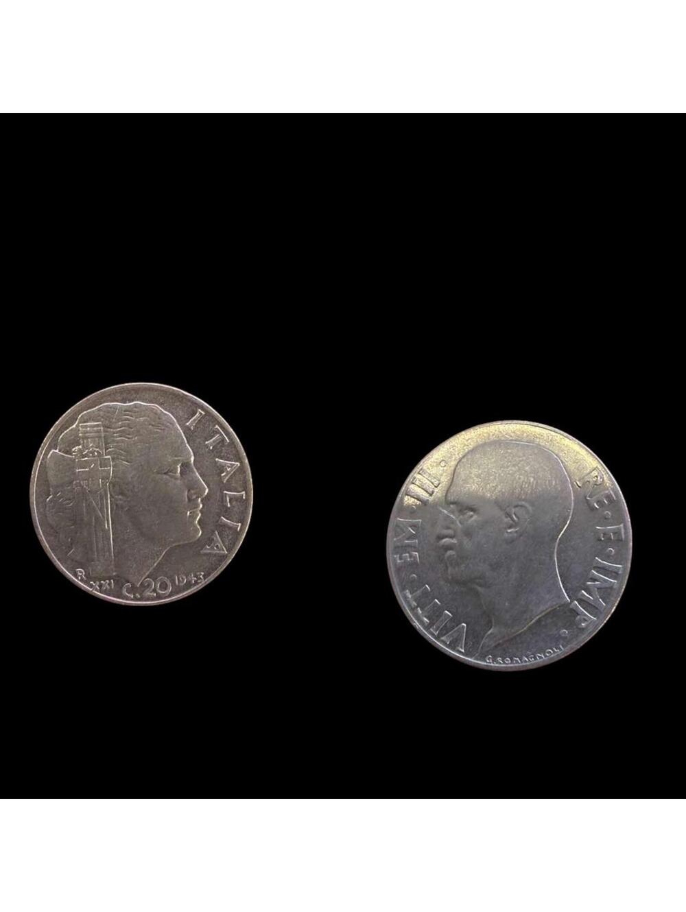 ITALY Vittorio Emanuele III 1942 R 20 CENTESIMI REEDED EDGE